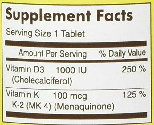 Mason Natural Vitamin K2 100 mcg Plus Vitamin D3 1000 IU Tablets 100 Ct 6 Pack - Picture 4 of 5