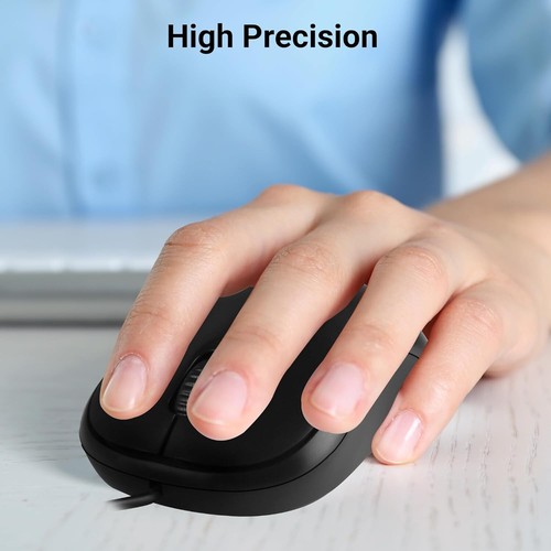 ZEBRONICS Zeb-Comfort Wired USB Mouse 3-Button, 1000 DPI Optical Sensor - Black - Picture 6 of 7