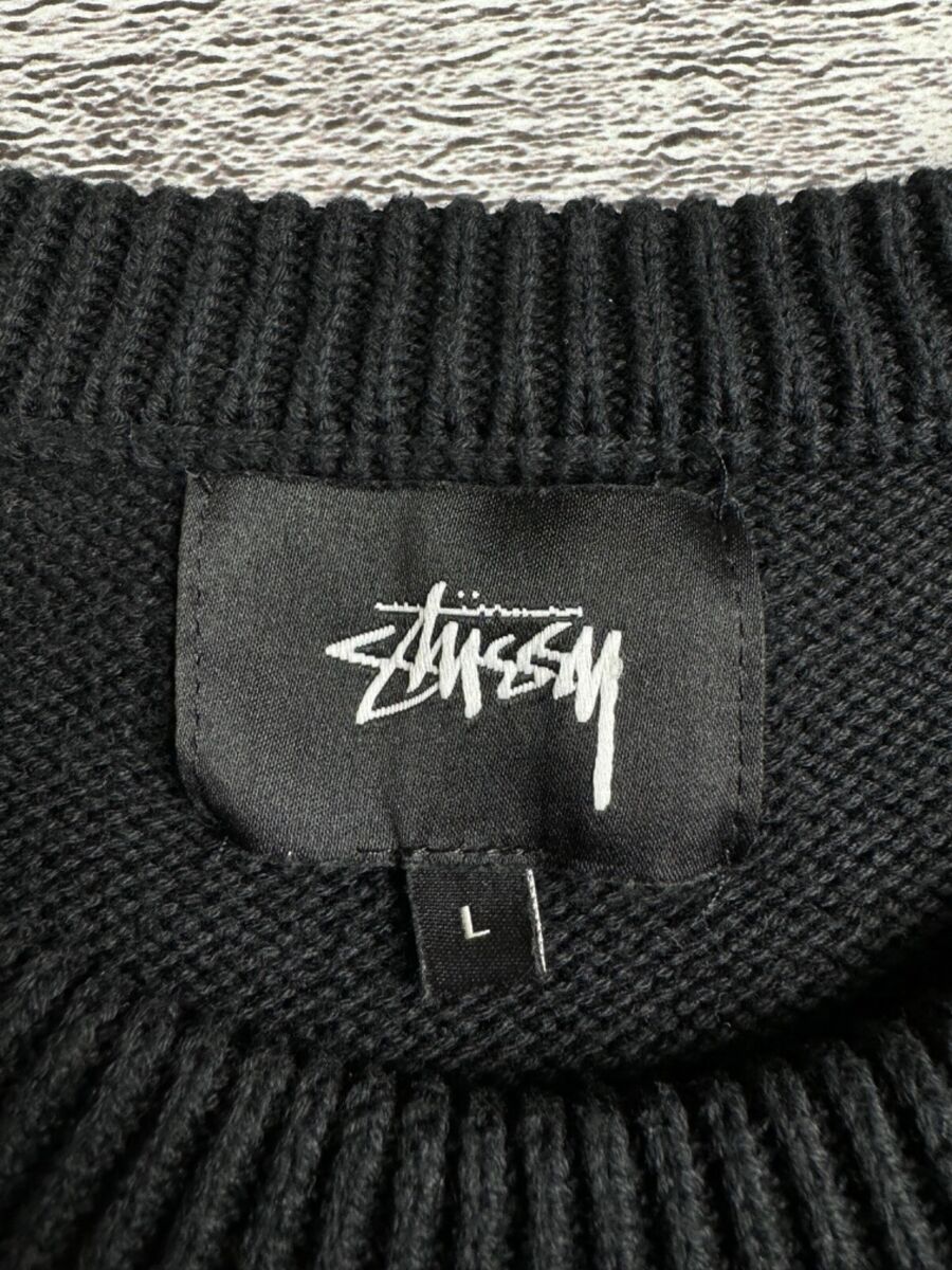 Stussy Streetwear Vintage Curly S Logo Knited Black Relaxed Stussy Streetwear Vintage Curly S Logo Knited Black Relaxed