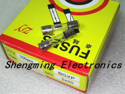 100pcs 5x20mm Glass Tube Fuse Fast Blow 0.1A~25A 1A 2A 3A 4A 5A 6A 7A 8A 10A 12A