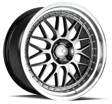 One 19x9.5 Aodhan AH02  5x114.3 +22 Flow Forged Hyper Black Wheel