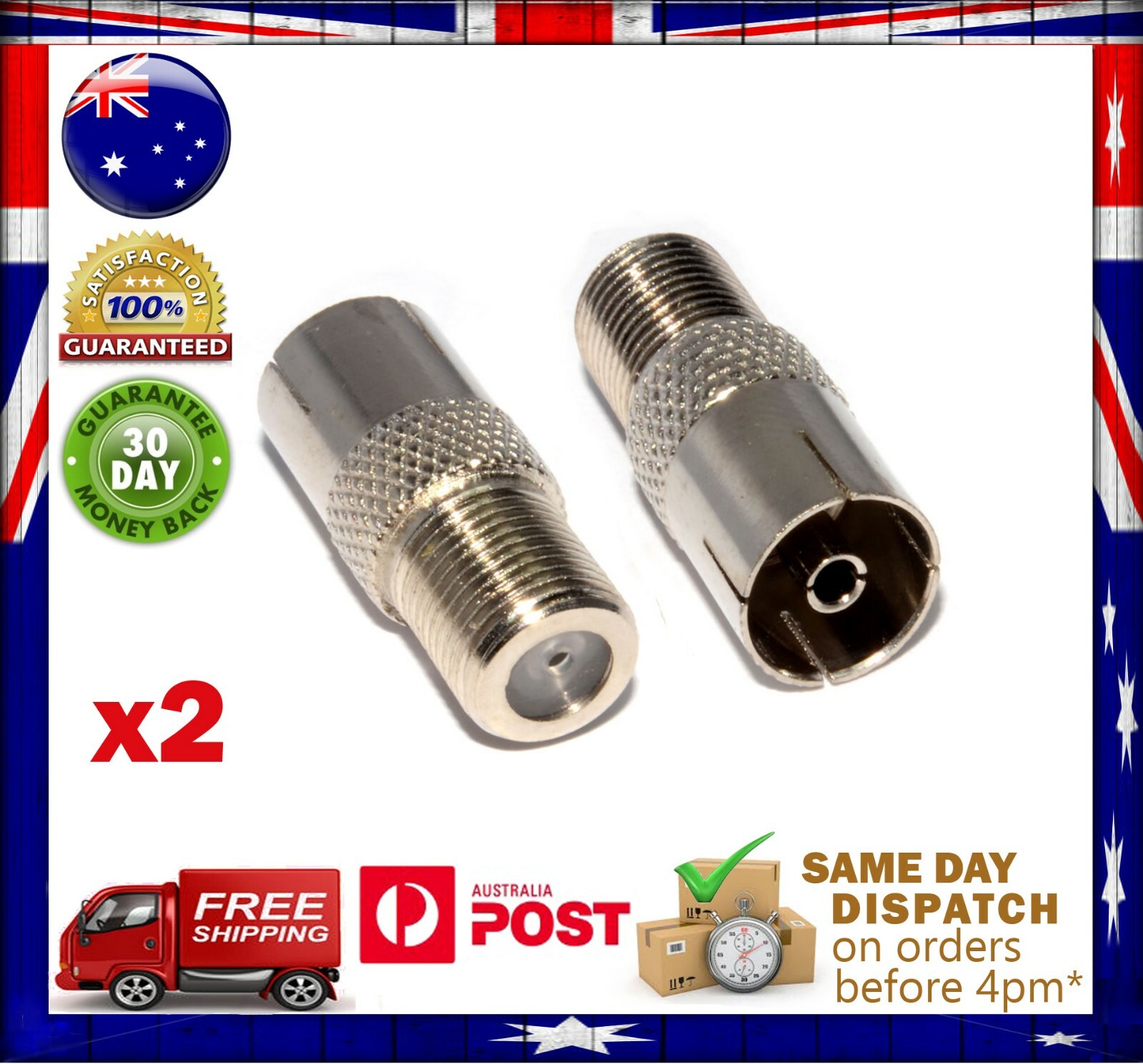 TV Video Audio Coaxial Cable Connectors Adapters TV Antenna Cable