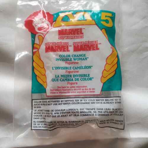 1996 McDonalds Color Change Invisible Woman  5 Marvel New in Package - Picture 1 of 3