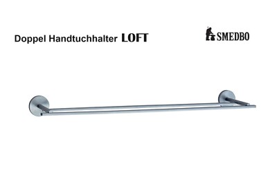 SMEDBO LOFT LS3364 Doppelte Handtuchstange 600 mm Chrom matt Handtuchhalter OVP