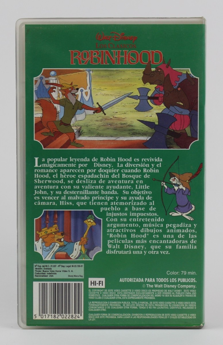 1991 ROBIN HOOD Movie VHS Video Tape Spanish Vintage Item