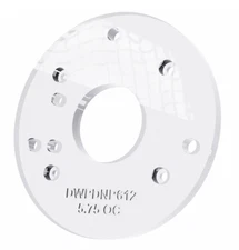 3/8" Thick 5.75" circle baseplate upgrade with a 2" opening for Dewalt DNP612