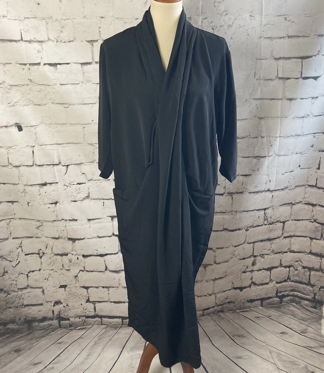 Dubgee by Whoopi Dress Womens size Small Black Crossover Scoop