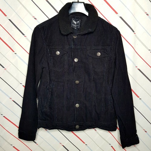 Mens Brave Soul Black Corduroy Jacket 