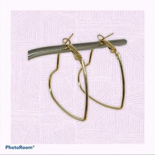 Heart Shaped Hoop Earrings, Gold-Plated Dangles