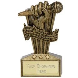 TROPHY SUPERSTORE 3 Zoll Micro Mikrofon Trophäe - Kostenlose Gravur bis 35 Zeichen