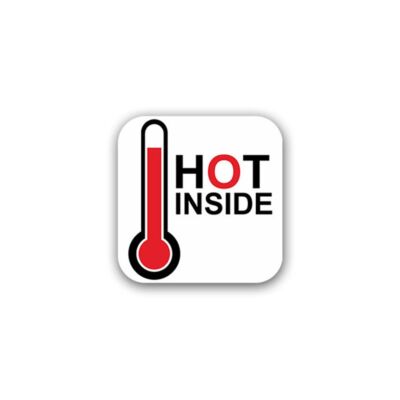 Aufkleber/Sticker Hot inside Heiß innerhalb Thermometer Temperatur 7x7cm A1757
