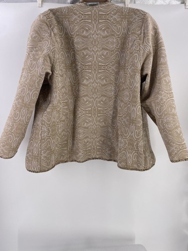 Chaqueta Reversible Catherines 1X Animal Estampado Cachemira Frente Abierto Marrón Crema - Imagen 10 de 15
