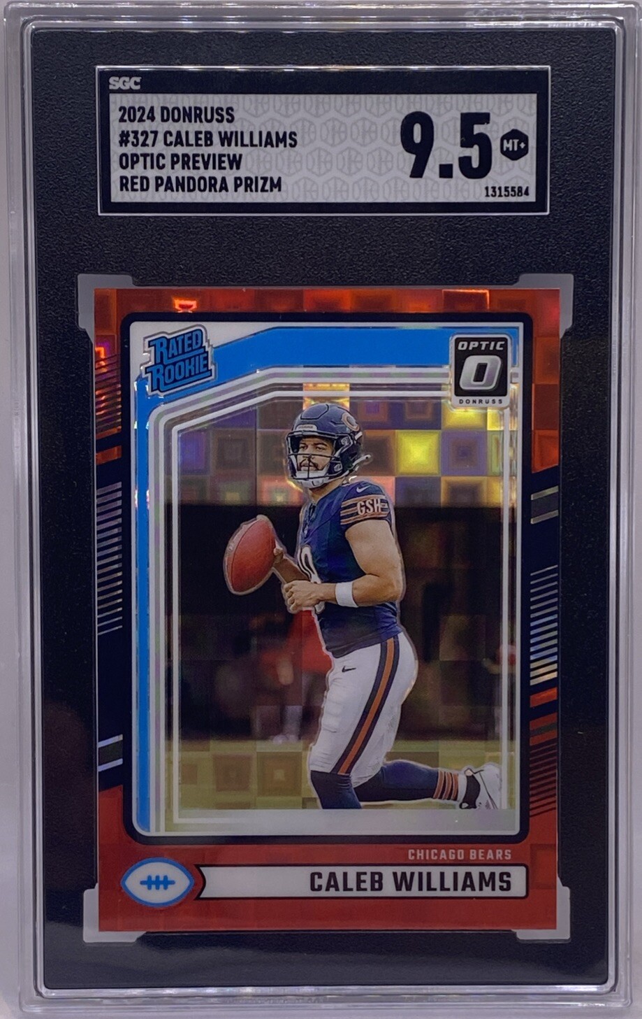 2024 Donruss Optic Preview Red Pandora Prizm #327 Caleb Williams RC SGC 9.5 MINT