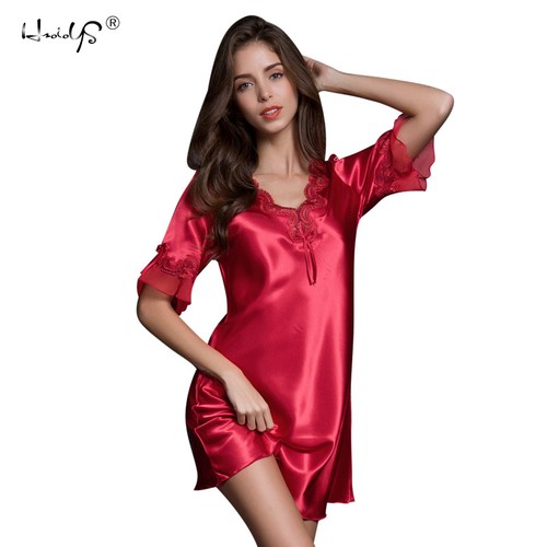Summer Women Ladies Silk Satin 