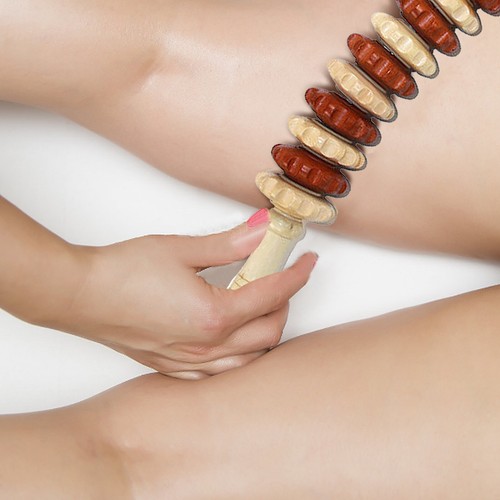 Wood Massager Roller Portable Multifunctional for Belly Thigh Muscle Pain Relief - Picture 7 of 21