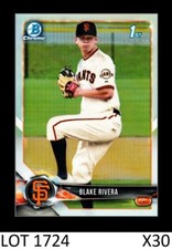 1-2018 BOWMAN DRAFT CHROME REFRACTOR BLAKE RIVERA GIANTS #BDC-80 QTY AVAILABLE