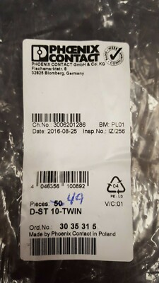 New lot of 49 Phoenix Contact D-ST 10 Twin End Barriers 