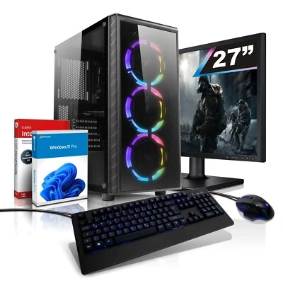 HMCW GMBH Komplett Gaming PC - Intel i7 | 32GB RAM | 1TB SSD | RTX 5060 | 27" TFT