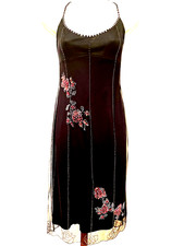 ADRIANNA PAPELL Beaded Black Cocktail Slip Dress - 6 NWOT w/Bonus Beaded Shrug!