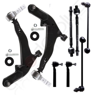 8pcs Front Lower Control Arms & Sway Bars Tie Rods For 2005-2007 Nissan Murano