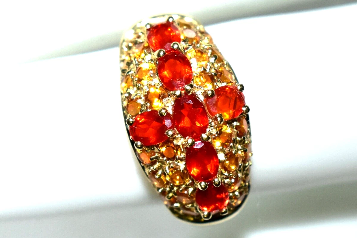 Mexican fire opal ring 14k clearance