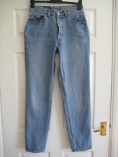 Vintage Levis 901 Jeans 28 x 31. 25 in90s Tapered Blue Teal Fade Womens Red Tab