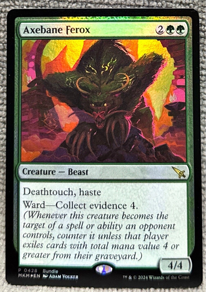 MTG AXEBANE FEROX 428 Foil Promo Alt Art Murders at Karlov