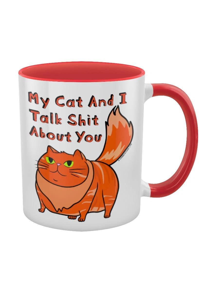 My Cat & I Talk Sh*t About You 2-Tone Mug