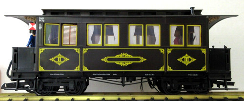 LGB 3061 vagón de tren de montaña vagón de pasajeros con 3 personas, marcadores iluminados | Zustand: Used
