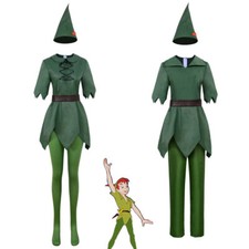 Peter Pan Wendy Cosplay Peter Pan Costume Men Top Pants Women Dress Outfit