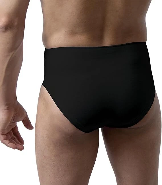 BEMAN 602 SLIP ERNIARIO UOMO ERNIA INGUINALE SPORT 90% COTONE CONTENITIVO NERO - Immagine 4 di 4