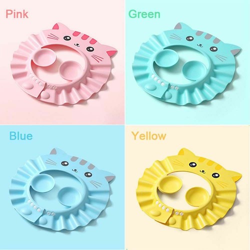 Kids Bath Hat Adjustable Baby Bathing Shower Cap Ear Protection New - Picture 6 of 12