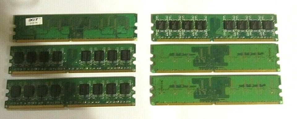 Samsung x 3 + Hynix x 3 PC2-5300U-555 DDR2 667 MHz  RAM - 240 Pin - 6 Pc - Image 2 of 2