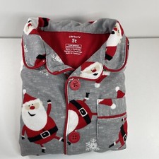 Carter  s Toddler Christmas Santa Pj Set Button Top Pull OnPants Size 5 T
