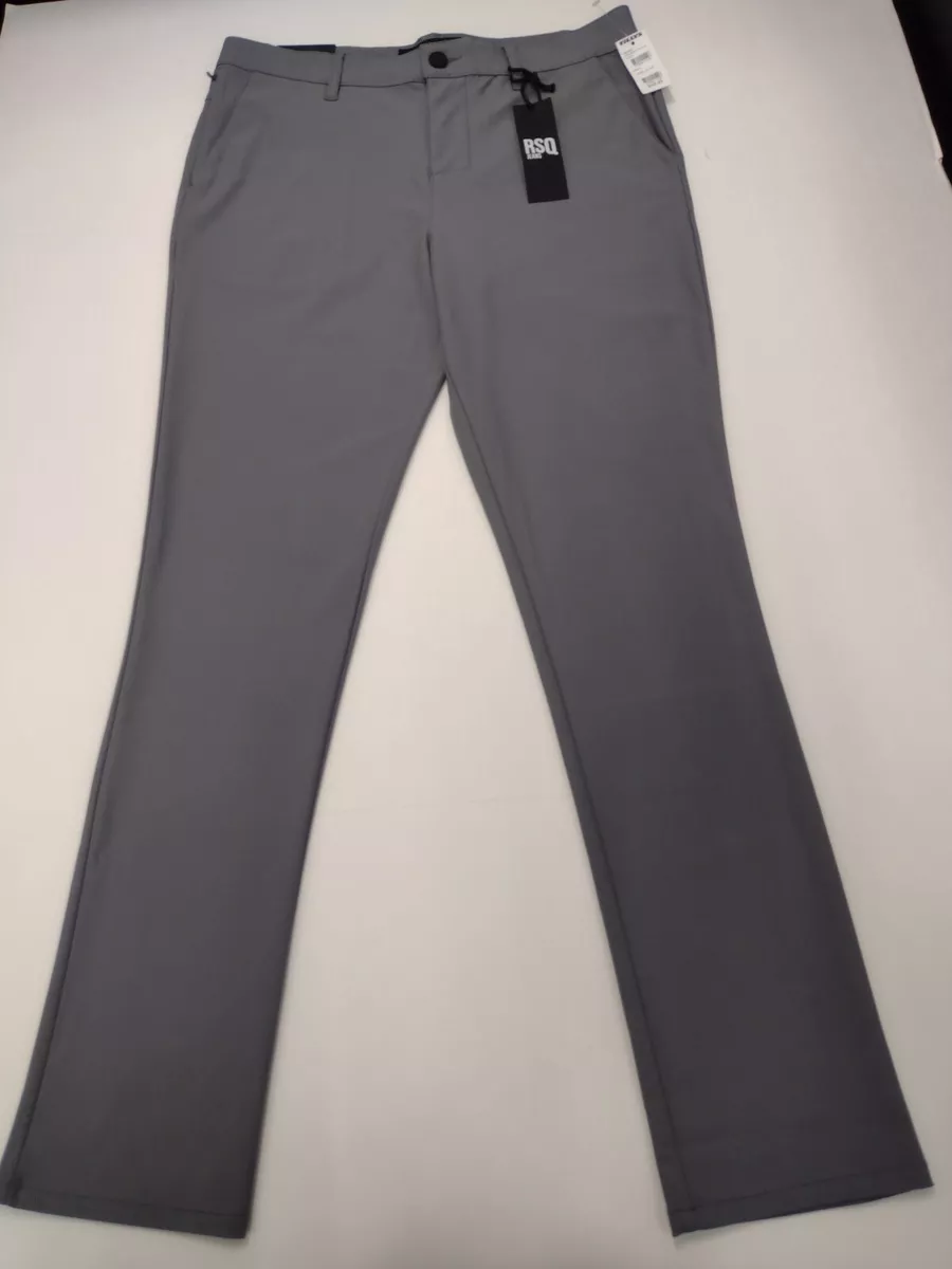 NWT RSQ Jeans Active Chino Pants Gray Straight Skinny Fit Men's Size 31/32  #633