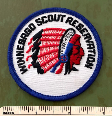 Vintage WINNEBAGO RESERVATION Boy Scout Camp PATCH Chief BSA Scouting Bage