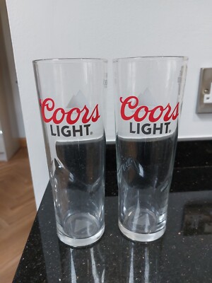 Coors Light Neue Form Farbwechsel Pint Gläser x2 Lager Bier Glas Hausbar