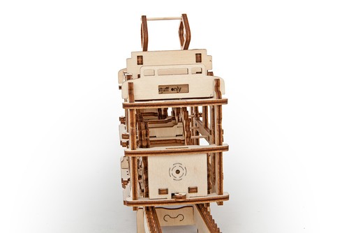 UGEARS TRAM ON RAILS 3D MECHANICAL WOODEN MODEL CRAFT BUILDING SET -refurbished - Picture 6 of 12