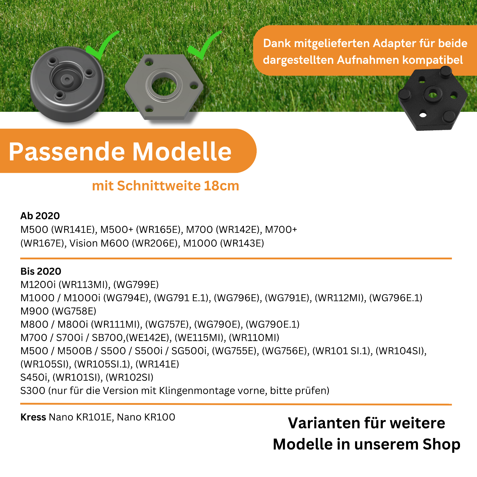 Messerscheibe Für Worx Landroid M500 M700 - 6er Glasfaser Messer Mit Titan-Klingen