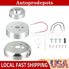 5 & 6 Hole Steering Wheel Polished Hub Adapter Flaming River, Ididit, GM, Chevy