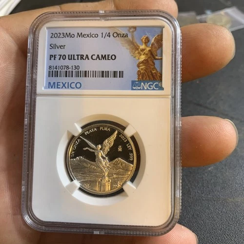 2023-MO MEXICO SILVER 1/4OZ PROOF LIBERTAD ONZA NGC PF70 ULTRA CAMEO 