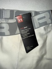 NWT Under Armour Youth Large HeatGear Fitted Leggings - White/Grey 1328980