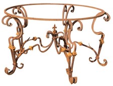 Table Ronde Biscottini En Fer Massif Forgée à La Main 145x145x74