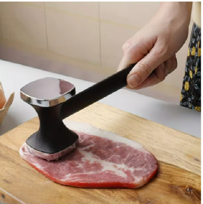 Schwerlast Küche Fleischklopfer Hammer mit Gummigriff, Edelstahlkopf
