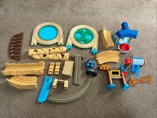 Large Lot Vintage Thomas  Friends, Wooden Railway Trains Tracks Car Wash.