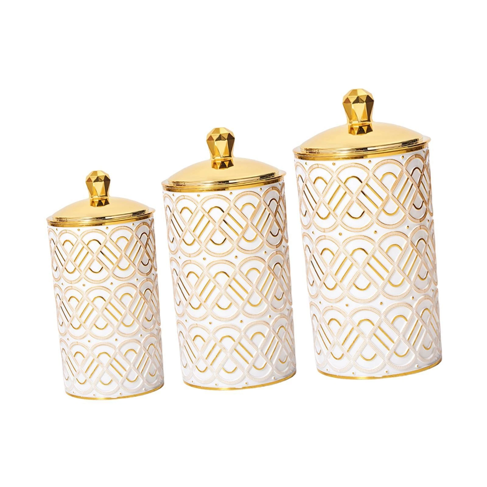 3 Pieces Food Storage Jars with Lid Elegant for Loose Tea Coffee Beans Pasta