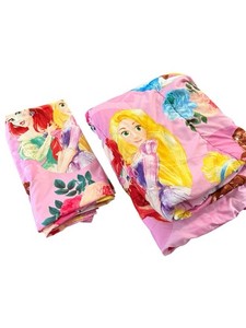 Disney Princess Twin Comforter 66”X 84” & Cloth Shower Curtain Pink Large Print