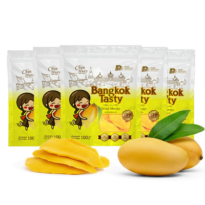5X Bangkok Tasty Soft Dried Mango Premium Thai Fruit Snack Low Sugar 100g.