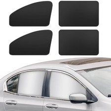 Silver Car Window Sun Shade - Side Thiken Curtain Magnetic D-4pcs,