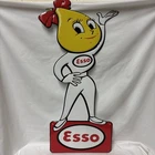Esso Girl Gasoline Gas Large 24" Embossed Metal Steel Sign Vintage Garage New